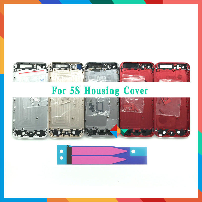 High quality For iphone 5 5G / 5S / SE Back Housing Cover Battery cover Rear Door Chassis Middle Frame + battery sticker